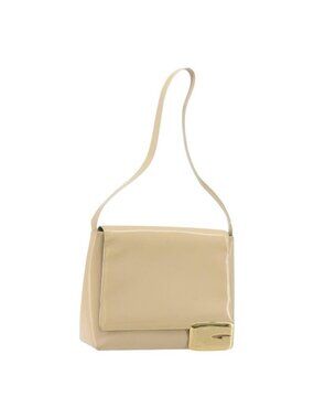 Authentic GUCCI Shoulder Bag Patent Leather Ivory Gold 001 3444 1812